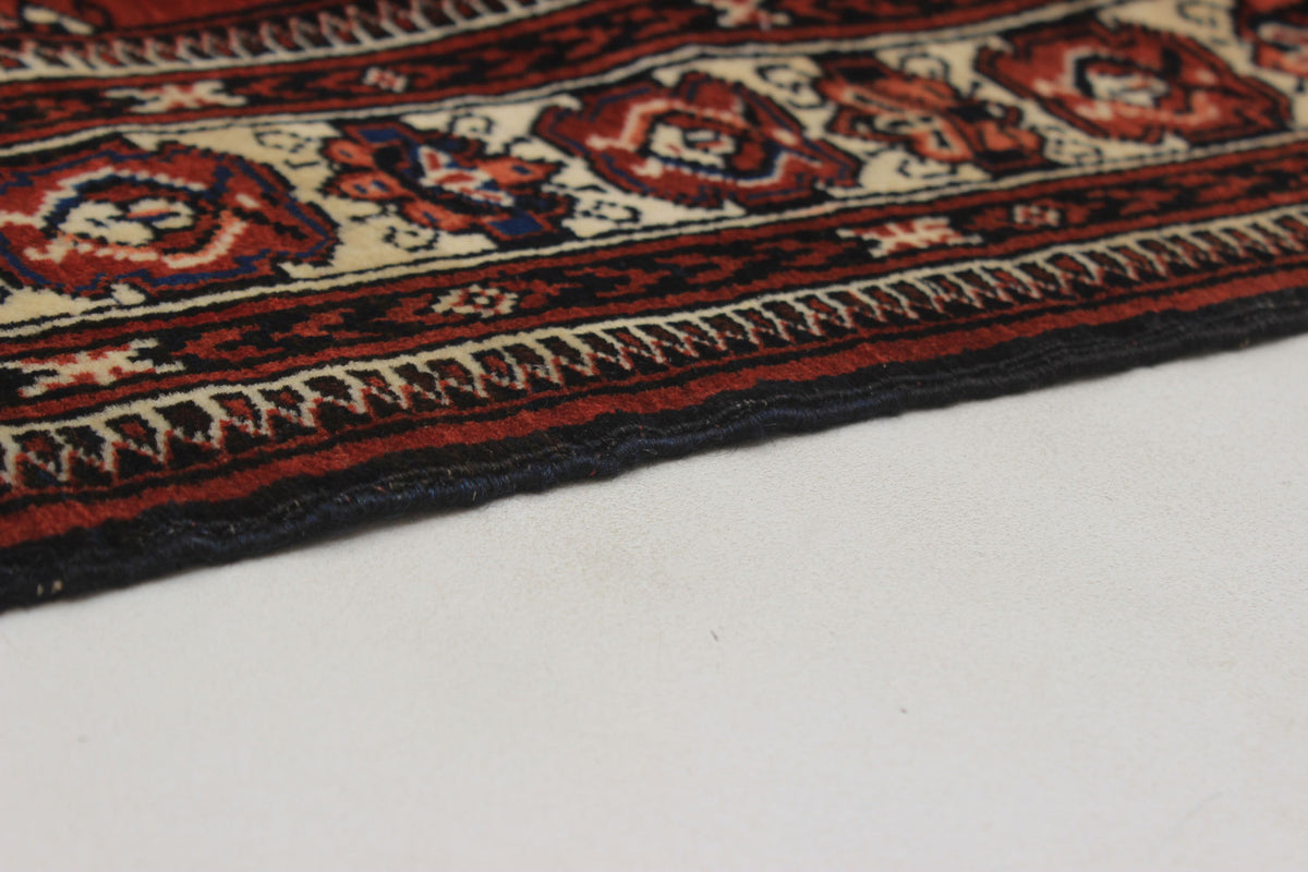 Shiravan Bokhara rug, angled view