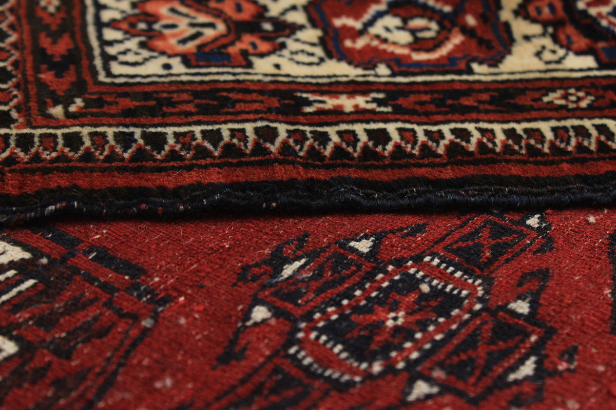 Shiravan Bokhara rug, gul motif detail