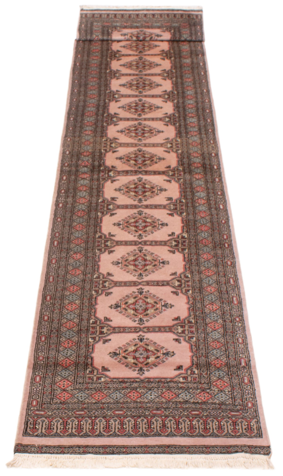 Peshawar Bokhara runner, geometric motif detail