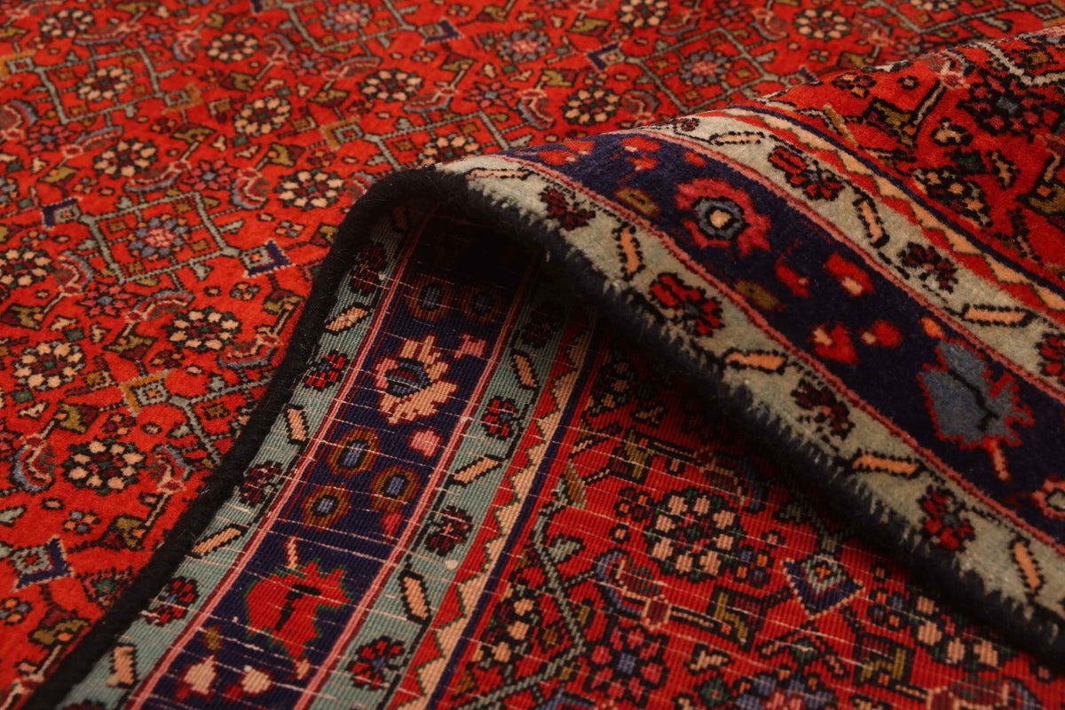 Persian Bijar rug, close-up of classic border design