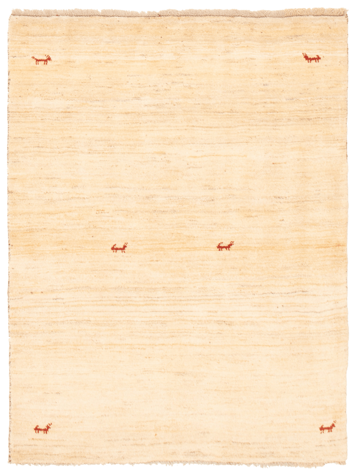Indian Kashkuli Gabbeh hand-knotted wool rug, full flat view of ivory field