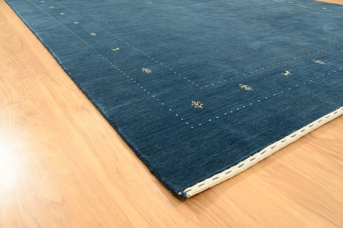 Blue Wool Gabbeh Rug, Hand-Knotted Tribal Rug, Soft Pile Adelaide