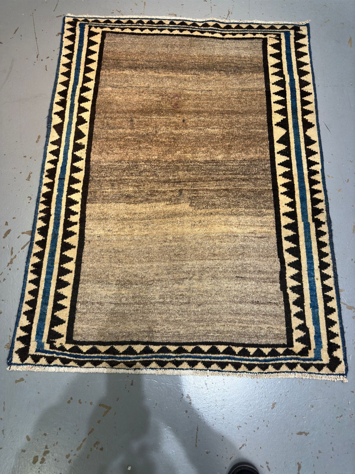 Afghan Gabbeh rug, geometric motif detail